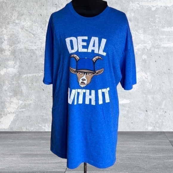 Next Level Apparel Joe Kelly Deal With It GOAT Royal Blue T-shirt XXL - Picture 10 of 10
